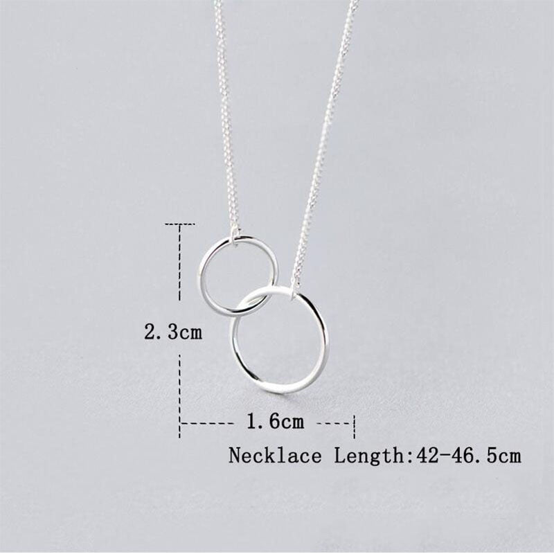 Cocoa Yacht Club Double Circle Interlock Clavicle Short Necklace