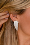 Silvery Tassel Alloy Stud Earrings