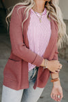 Pink Grey Casual Striped Print Ruffle Summer Top