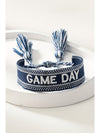 Fiery Red GAME DAY Embroidered Woven Tassel Decor Bracelet