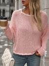 Dropped Shoulder Long Sleeve Sweater - Cocoa Yacht Club