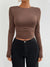 Devine Backless Round Neck Long Sleeve T-Shirt - Cocoa Yacht Club