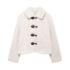 Casual Polo Collar Faux Sheepskin Short Coat