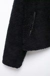 Casual Polo Collar Faux Sheepskin Short Coat