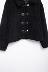 Casual Polo Collar Faux Sheepskin Short Coat