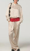 Casual Strawberry Printed Pajamas Pant Set