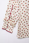 Casual Strawberry Printed Pajamas Pant Set