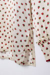 Casual Strawberry Printed Pajamas Pant Set