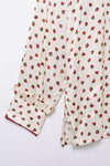 Casual Strawberry Printed Pajamas Pant Set