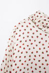 Casual Strawberry Printed Pajamas Pant Set