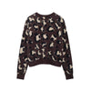 Animal Jacquard Faux Fur Knitted Coat