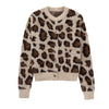 Animal Jacquard Faux Fur Knitted Coat