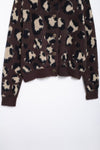 Animal Jacquard Faux Fur Knitted Coat