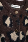 Animal Jacquard Faux Fur Knitted Coat