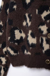 Animal Jacquard Faux Fur Knitted Coat