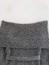 Off Shoulder Long Sleeve Belt Knitted Top