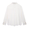 Casual Long Sleeve Shoulder Inlaid Crepe Shirt