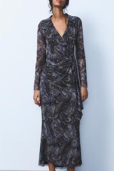Silk Mesh Shirt & Half Skirt Set