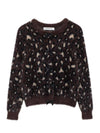 Bowknot Animal Pattern Faux Fur Knitted Sweater