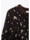 Bowknot Animal Pattern Faux Fur Knitted Sweater