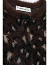 Bowknot Animal Pattern Faux Fur Knitted Sweater