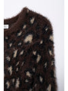 Bowknot Animal Pattern Faux Fur Knitted Sweater