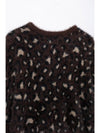 Bowknot Animal Pattern Faux Fur Knitted Sweater