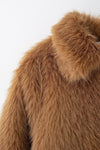 Long Sleeve Faux Fur Zipper Coat