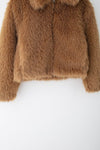 Long Sleeve Faux Fur Zipper Coat