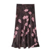 Floral Printed Silk Midi Skirt