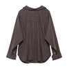 Casual Loose Batwing Sleeve Pocket Striped Shirt