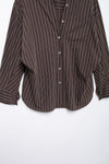 Casual Loose Batwing Sleeve Pocket Striped Shirt