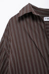 Casual Loose Batwing Sleeve Pocket Striped Shirt