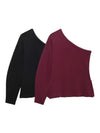 Asymmetric Slim Fit Pullover Knitted Top