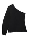 Asymmetric Slim Fit Pullover Knitted Top