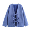 Wool Bowknot Knitted Coat