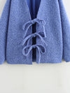 Wool Bowknot Knitted Coat