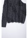 Hollow Out Cutout Beaded Pullover Sweater