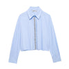 Poplin Short Diamond Button Shirt