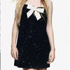 Bow Lace Up Sequin Dress