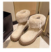 Furry Short Tube Platform Snow Boots