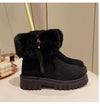 Furry Short Tube Platform Snow Boots