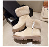 Furry Short Tube Platform Snow Boots