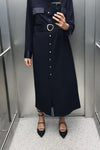 Navy & Satin Shirt Dress