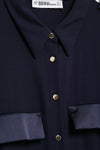 Navy & Satin Shirt Dress