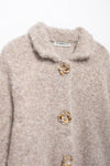 Elegant Knitted Cardigan Floral Button