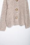 Elegant Knitted Cardigan Floral Button