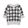 Casual Beaded Diamond Pattern Sweater