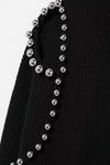 Silver Studded Ball Sleeve Sweater