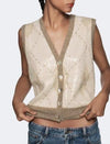 Beads Sequin Pattern Knitted Vest Top